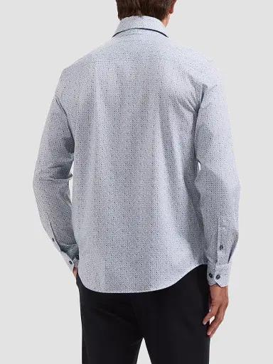 Bugatchi Men's OoohCotton Devon Long-Sleeve Shirt - Air Blue | Thumbnail 3