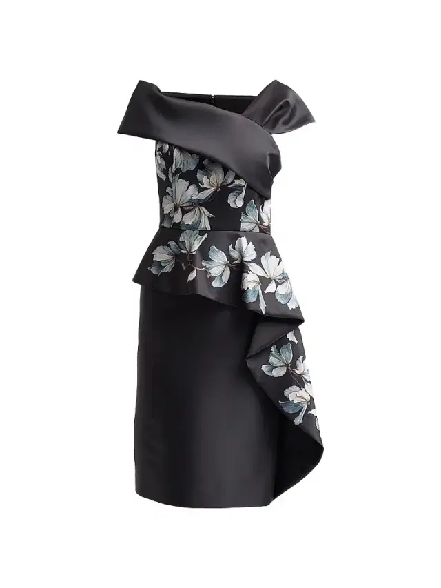 Teri Jon by Rickie Freeman Women's Placement Print Mikado Cocktail Dress - Black Multi