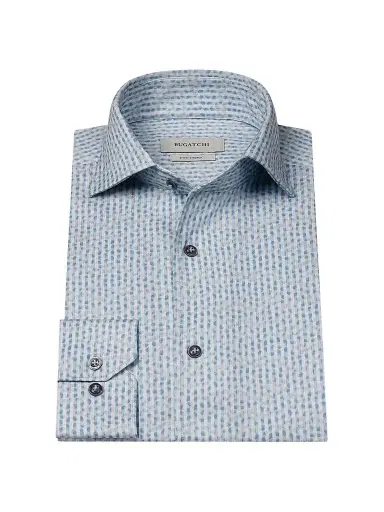 Bugatchi Men's OoohCotton Devon Long-Sleeve Shirt - Air Blue | Thumbnail 1