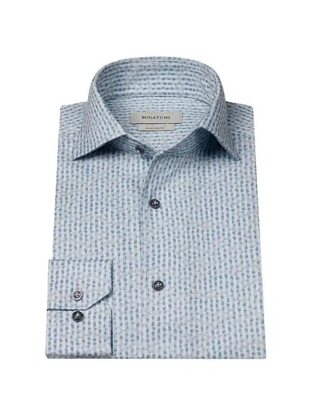 Bugatchi Men's OoohCotton Devon Long-Sleeve Shirt - Air Blue