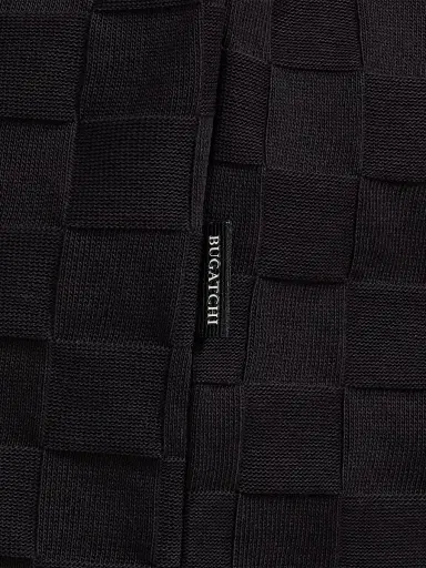 Bugatchi Men's Cotton Jacquard Crewneck T-Shirt - Black | Thumbnail 6