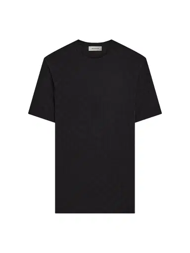 Bugatchi Men's Cotton Jacquard Crewneck T-Shirt - Black | Thumbnail 1