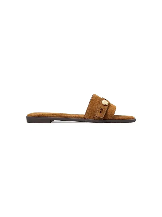 Tory Burch Women's Romy Suede Flat Sandals - Caramel