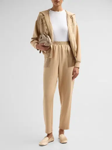 Ramy Brook Women's Frances Satin-Trim Pants - Camel - Size Large | Thumbnail 2