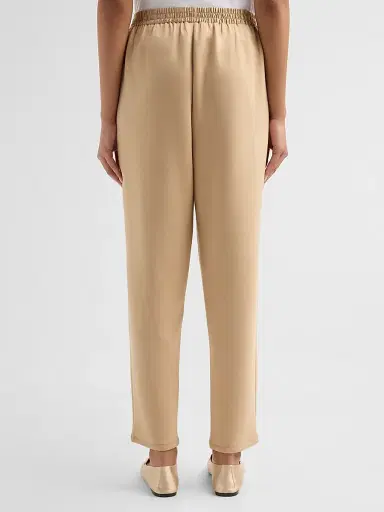 Ramy Brook Women's Frances Satin-Trim Pants - Camel - Size Large | Thumbnail 3