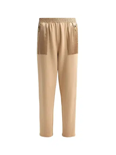 Ramy Brook Women's Frances Satin-Trim Pants - Camel - Size Large | Thumbnail 1
