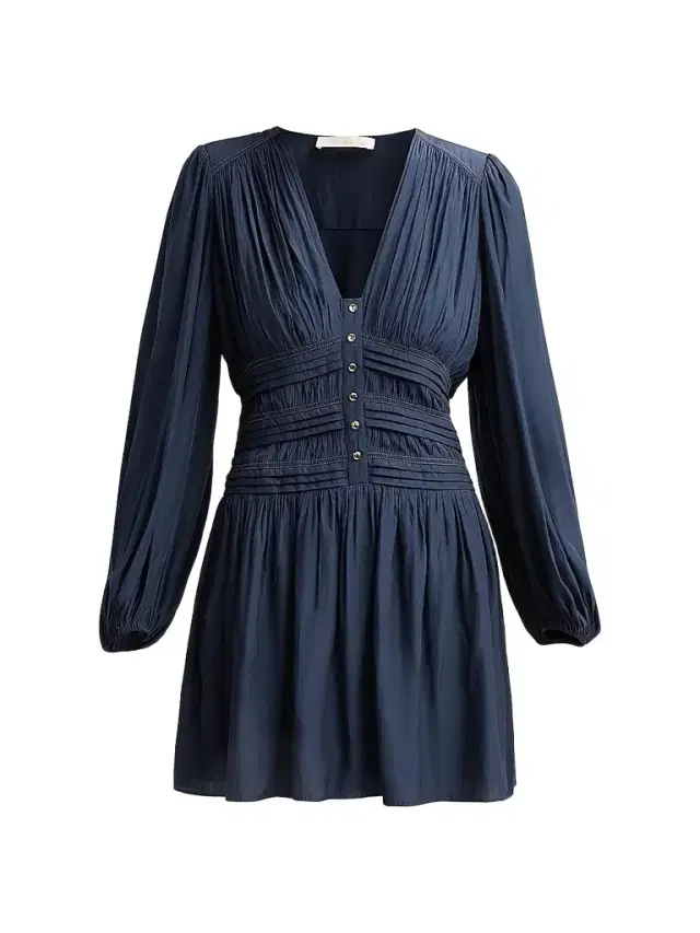 Women's Jules Gathered Mini Dress - Navy - Size XL