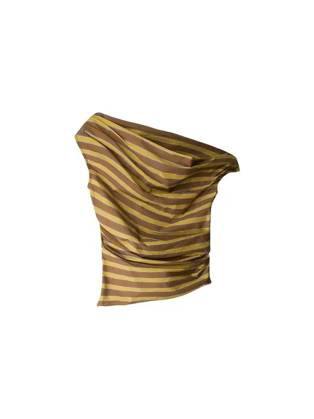 Staud Women's Phare Asymmetric Top - Cigar Stripe