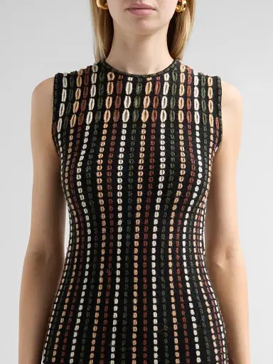 Ulla Johnson Women's Amina Fringed Float-Stitch Knit Wool-Blend Midi Dress - Noctis | Thumbnail 5