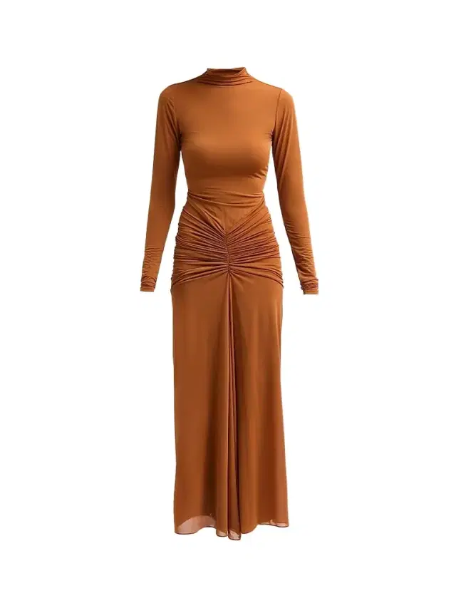Ronny Kobo Women's Scorpio Gathered Maxi Dress - Almond