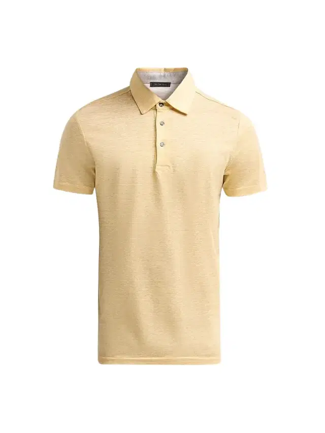 Saks Fifth Avenue Men's Heathered Linen-Cotton Piqué Polo Shirt - Yellow
