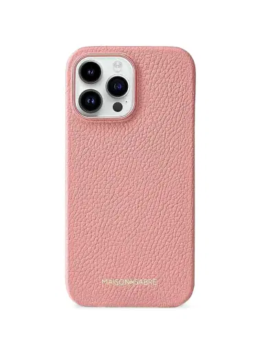Maison de Sabre Leather Phone Case iPhone 15 Pro - Pink Lily | Thumbnail 1