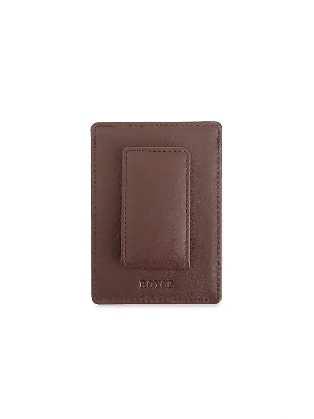 Royce New York Men's Leather Magnetic Money Clip Wallet - Brown