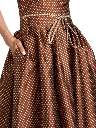 Rosie Assoulin Women's Polka Dot Jacquard High-Waist Maxi Skirt - Brown Cream | Thumbnail 6
