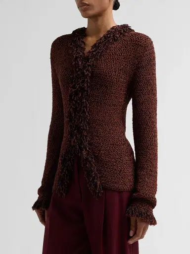 Proenza Schouler Women's Nilo Jacquard Wool Top - Black Copper - Size Large | Thumbnail 4