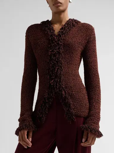 Proenza Schouler Women's Nilo Jacquard Wool Top - Black Copper - Size Large | Thumbnail 5