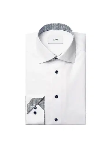 Eton Men's Contrast-Lined Cotton Contemporary-Fit Shirt | Thumbnail 1