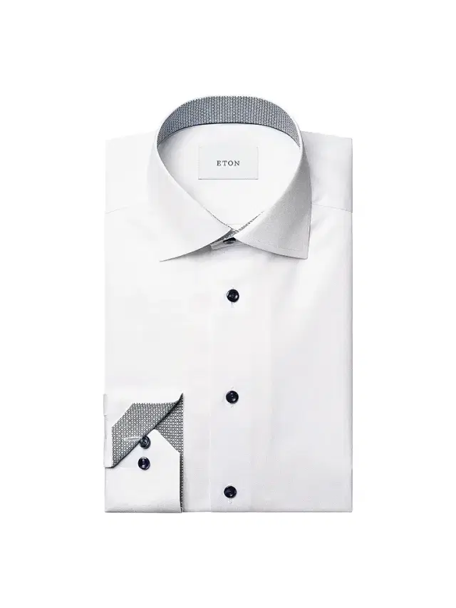 Eton Men's Contrast-Lined Cotton Contemporary-Fit Shirt - White - Size 17.5