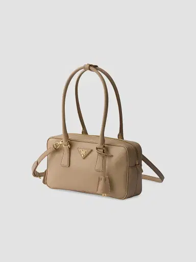 Prada Women's Saffiano Leather Top Handle Bag - Beige | Thumbnail 4 Prada Women's Saffiano Leather Top Handle Bag - Beige | Thumbnail 4