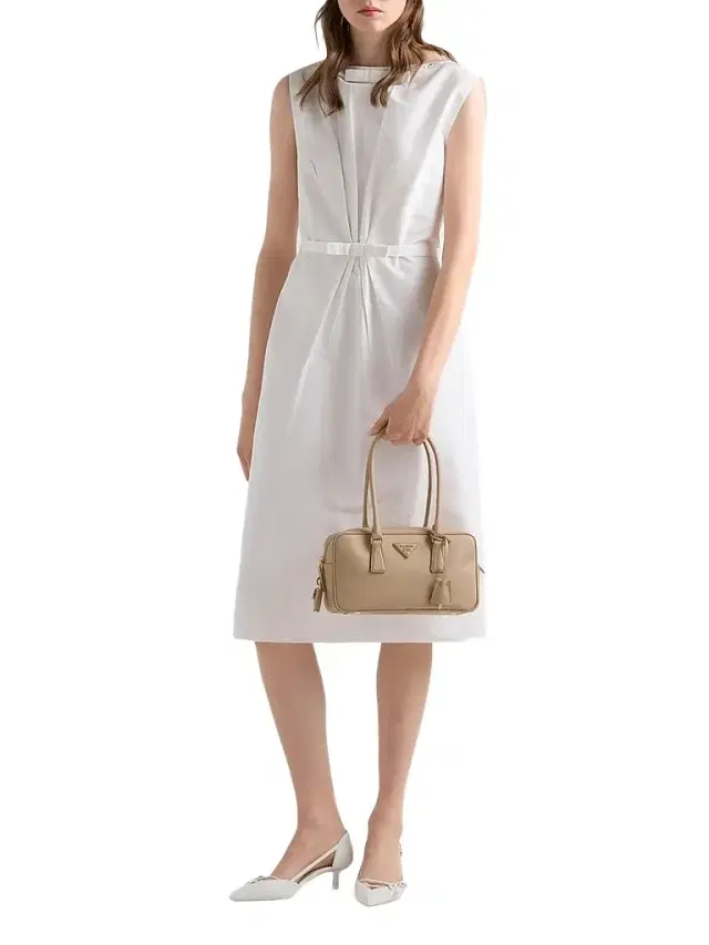 Prada Women's  Saffiano Leather Top Handle Bag - Beige