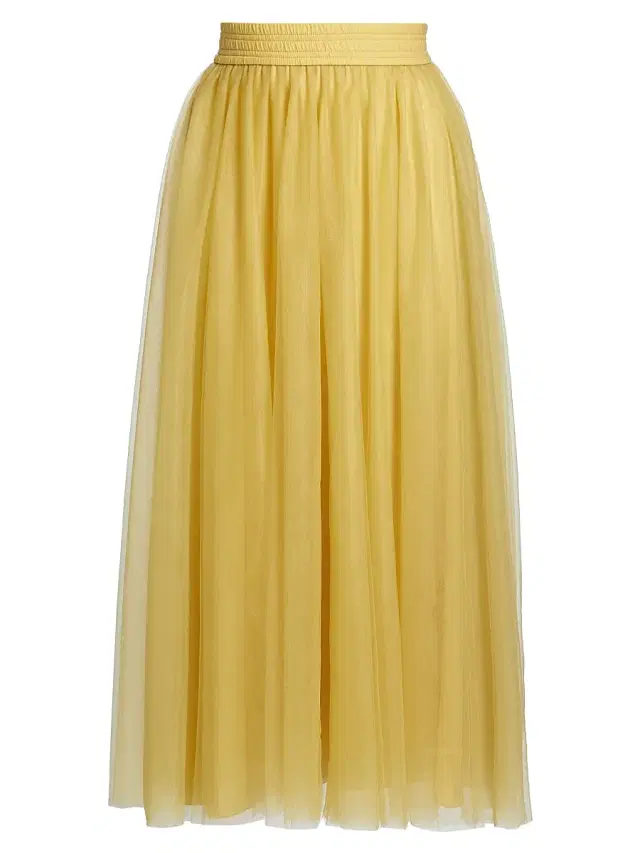 Fabiana Filippi Women's Golden Tulle Maxi Skirt - Oro