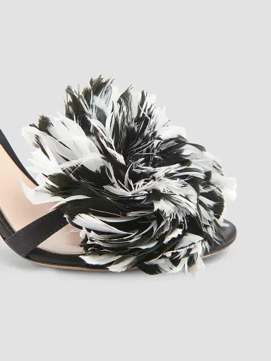 Gianvito Rossi Women's Winter Garden 95MM Crepe Satin Slingback Sandals - Black | Thumbnail 3 Gianvito Rossi Women's Winter Garden 95MM Crepe Satin Slingback Sandals - Black | Thumbnail 3