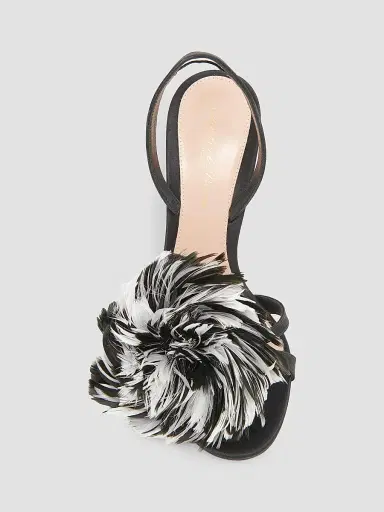 Gianvito Rossi Women's Winter Garden 95MM Crepe Satin Slingback Sandals - Black | Thumbnail 4 Gianvito Rossi Women's Winter Garden 95MM Crepe Satin Slingback Sandals - Black | Thumbnail 4