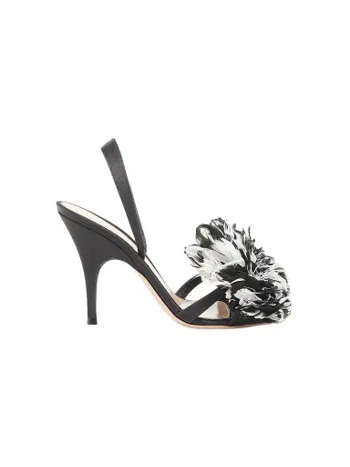 Gianvito Rossi Women's Winter Garden 95MM Crepe Satin Slingback Sandals - Black | Thumbnail 1 Gianvito Rossi Women's Winter Garden 95MM Crepe Satin Slingback Sandals - Black | Thumbnail 1
