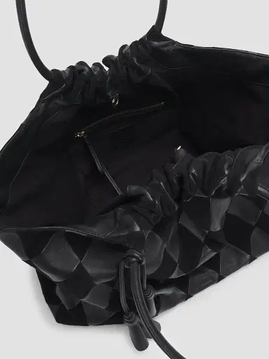 Zimmermann Women's Cloud 91 Suede & Leather Checkerboard Shopper - Black | Thumbnail 3