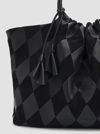 Zimmermann Women's Cloud 91 Suede & Leather Checkerboard Shopper - Black | Thumbnail 6