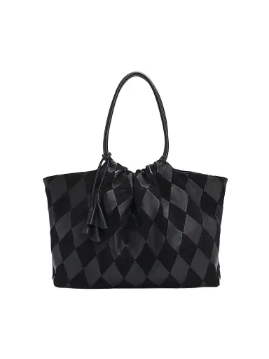 Zimmermann Women's Cloud 91 Suede & Leather Checkerboard Shopper - Black | Thumbnail 1