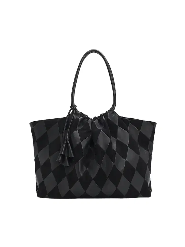 Zimmermann Women's Cloud 91 Suede & Leather Checkerboard Shopper - Black