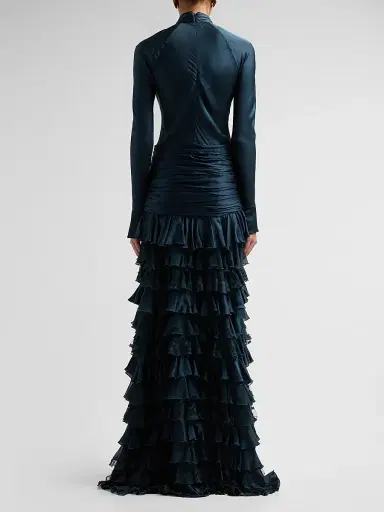 Zimmermann Women's Valiant Silk Ruffle Maxi Dress - Teal - Size 6 | Thumbnail 3