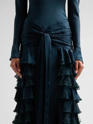 Zimmermann Women's Valiant Silk Ruffle Maxi Dress - Teal - Size 6 | Thumbnail 5