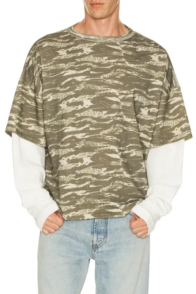 Rhude Tiger Camo Double Layer Tee