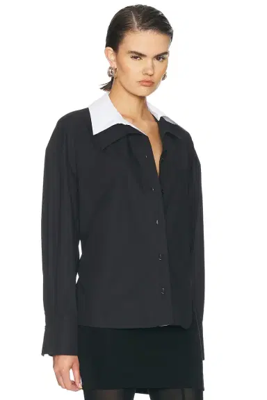 THE ATTICO Oversized Contrast Shirt | Thumbnail 3 THE ATTICO Oversized Contrast Shirt | Thumbnail 3