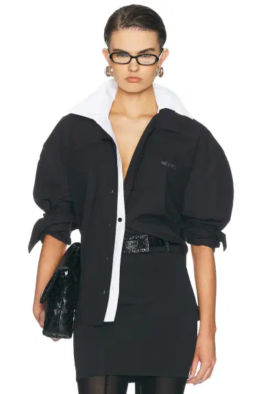 THE ATTICO Oversized Contrast Shirt | Thumbnail 1 THE ATTICO Oversized Contrast Shirt | Thumbnail 1