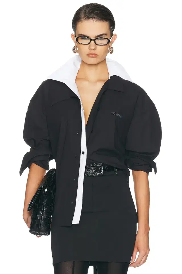 THE ATTICO Oversized Contrast Shirt