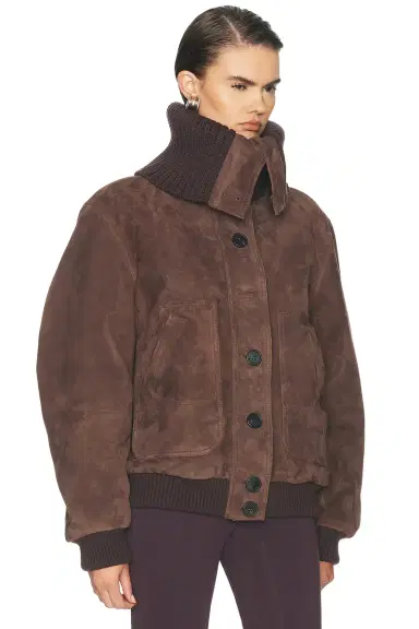 THE ATTICO Suede Bomber Jacket | Thumbnail 2 THE ATTICO Suede Bomber Jacket | Thumbnail 2