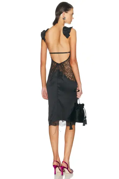 The Attico Bodycon Lace Midi Dress | Thumbnail 3