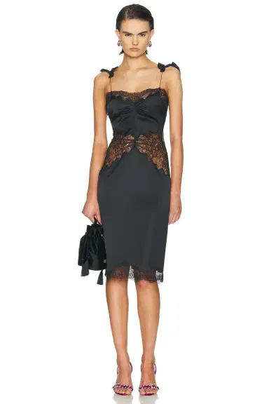 The Attico Bodycon Lace Midi Dress | Thumbnail 1