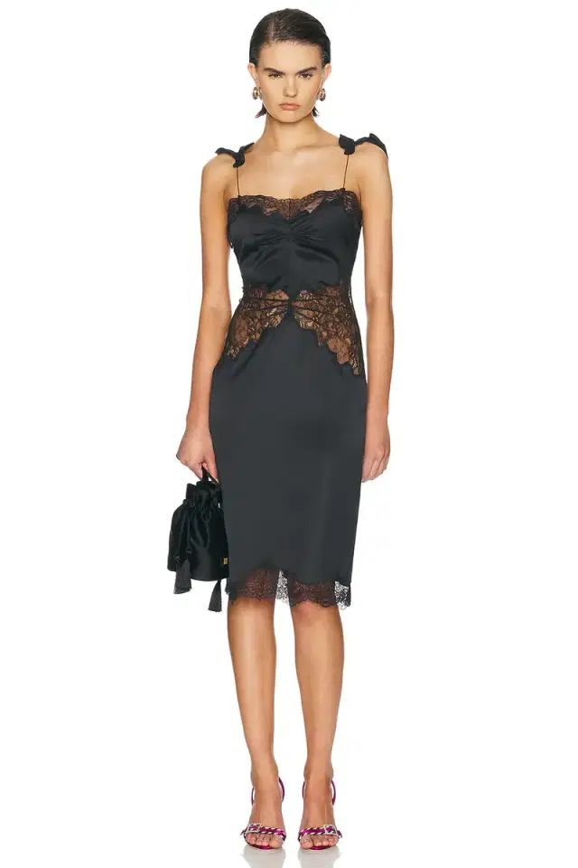 THE ATTICO Bodycon Lace Midi Dress