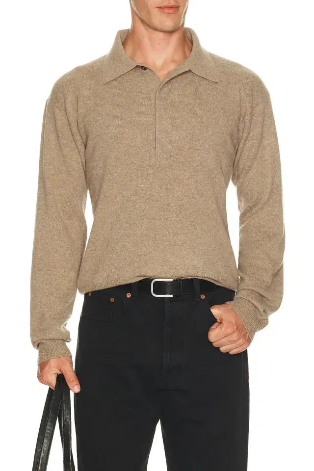 Saint Laurent Loose Fit Long Sleeve Polo
