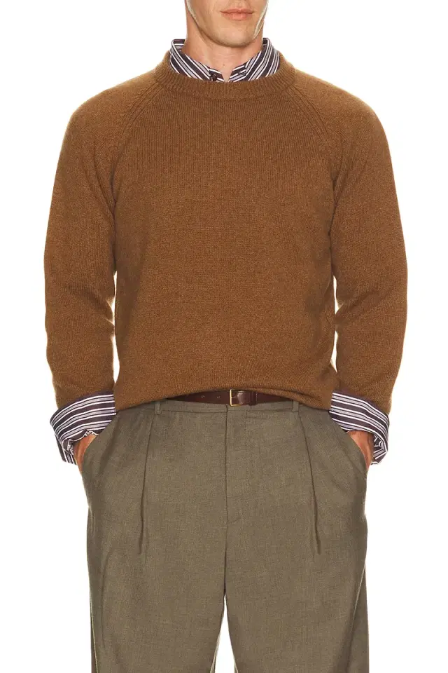 Saint Laurent Cashmere Raglan Sleeve Crewneck Sweater
