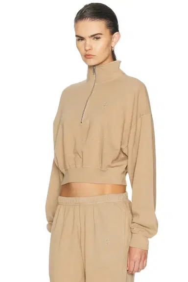 Eterne Cropped Half Zip Sweatshirt | Thumbnail 2