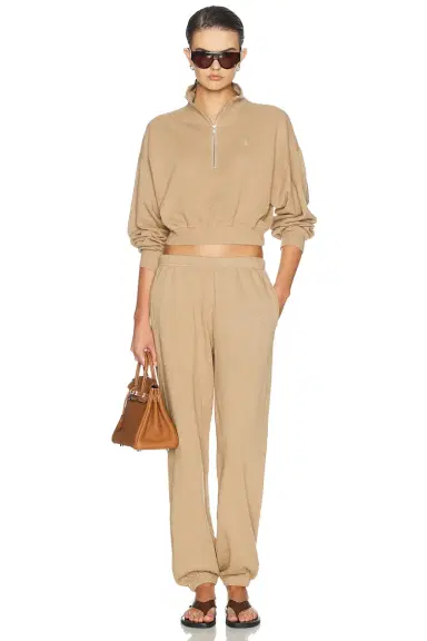 Eterne Cropped Half Zip Sweatshirt | Thumbnail 4