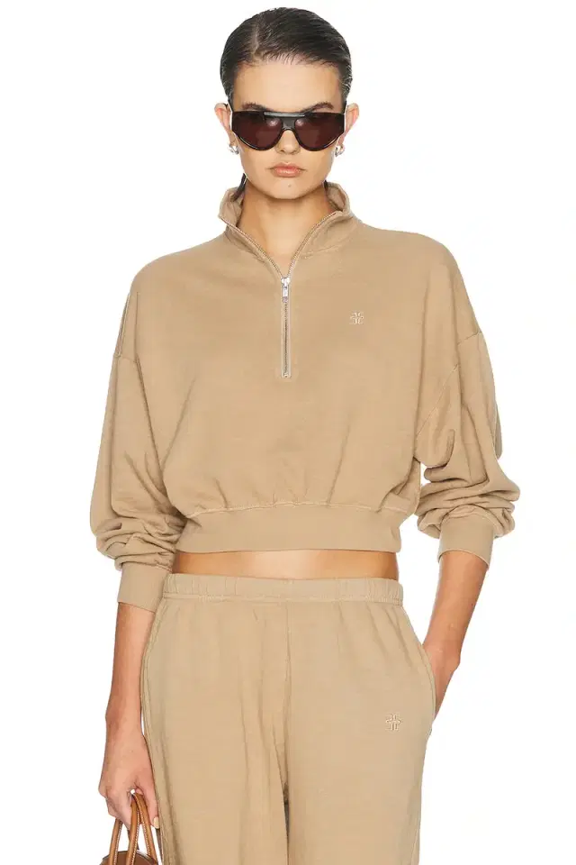 Eterne Cropped Half Zip Sweatshirt