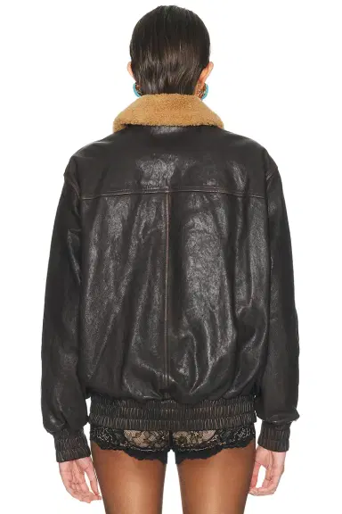 Valentino Aged Effect Leather Jacket | Thumbnail 4