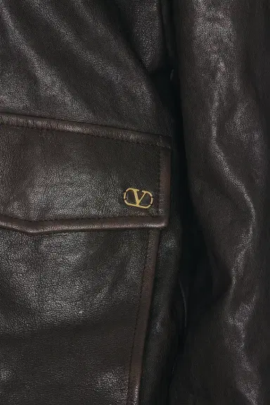 Valentino Aged Effect Leather Jacket | Thumbnail 6