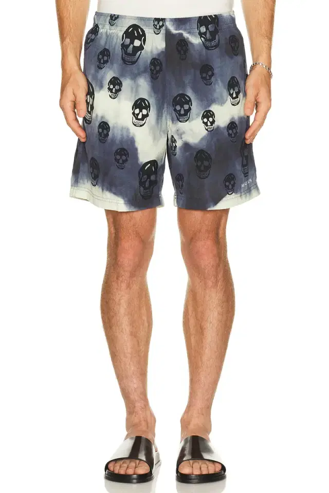 McQueen Tie-Dye Skull Shorts